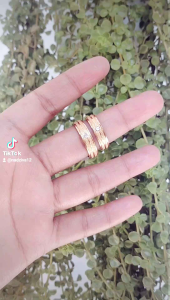 (GRATIS UKIR NAMA) CINCIN COUPEL TITANIUM KAWIN NIKAH PRIA WANITA GOLD