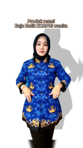 Baju seragam wanita korpri terbaru kerah hitam lapis furing katun halus C40S LENGAN PANJANG