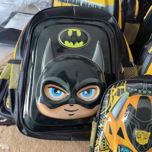 Tas anak sekolah paud tk sd karakter 3D berLED warna hitam