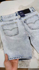 Quần short nam denim màu xanh bạc dáng suông hải jean jp