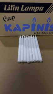 Paket 10 Pak Lilin Putih Cap Kwpinis Isi 8 Batang Cap Kapinis Biru Lilin Murah