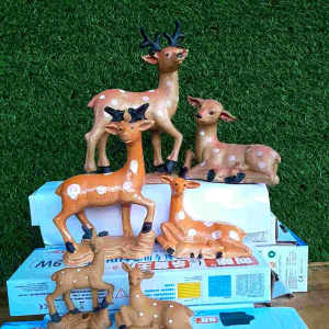 Tượng nai trang trí tiểu cảnh 2 con nai