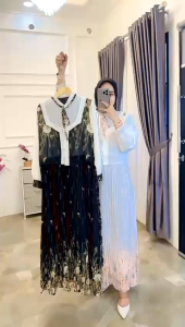 Desain Gaya Modern Dress: Ceruty Plisket Premium Full Furing LD 110 PJ 135