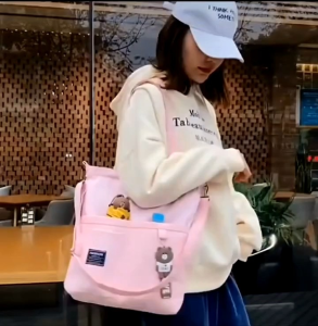 Tas Totebag Saku Tas Selempang Wanita Tas Kuliah Kerja Tas Fashion Kekinian Terbaru Bahan Kanvas