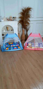 KASUR BAYI TENDA KELAMBU MOTIF TWIN BEAR RABBIT JUNGLE ANIMAL
