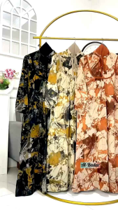 Gamis Set Hijab Ceruty Babydol Belah Belakang