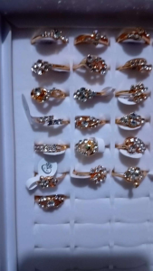 Paket Usaha Grosir Cincin Xuping Permata 36PCS FREE BOX Lapis Emas 24k