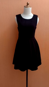 mini midi dress wanita hitam tekstur FOREVER 21 cewek S M cute tebal MEWAH kutung