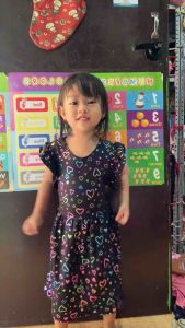 KIDS BUTTERFLY DRESS 3-5yo YAYAMANIN PRINT SPANDEX FAB