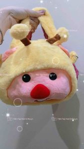 Túi Đeo Chéo Hình Thú Nhồi Bông Loopy Hải Ly Màu Hồng Nhạt Siêu Dễ Thương Màu Hồng Lovely Thời Trang