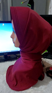 DBR jilbab dinas kerja antem merah marun Maroon satpol pp anti tembem