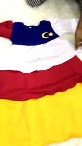 Baju merdeka budak prampuan baju jubah Kain comocrepe tak perlu gosok ada size 4 tahun sampi 12 tahun