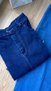 Reno skirt jeans belah - rok jeans denim rawis belah wanita kekinian ala korea