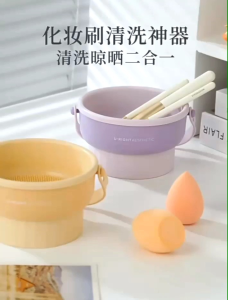 OHHDEER Silicone Brush Cleaner Drying Rack Cosmetic Washing Brush Cleaning Dry Basket Makeup Brush Cleaner Pad Tools