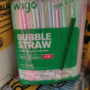 Sedotan Wigo Bubble Straw Pastel 8 mm x 21 cm isi 200 Pcs