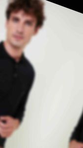 Montagut Mens Long-Sleeved Polo T-Shirt in Fil Lumiere Plain Black 100% Polyamide Made in Portugal