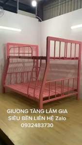 GIƯỜNG TẦNG LỆCH SẮT HỘP 4X8 GIÁ RẺ (GTL-LG)