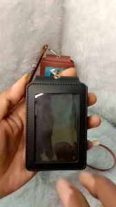 Name Tag ID Card Lanyard holder double flip kancing tiptop