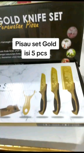 pisau set 5 stainless steel model gold rose