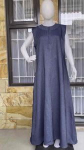 Inner Dress Gamis tanpa lengan bahan Denim Jeans by riZAru