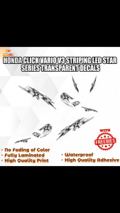 HONDA CLICK VARIO V3 STRIPING LED STAR SERIES TRANSPARENT DECALS (WATERPROOF LAMINATED FADE PROOF)
