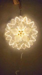 Parol Capiz Poinsettia Christmas Lantern for gifts 14inches warm white and colored