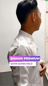 ZABEER Kemeja Koko Pria Brokat BW - V3 Full