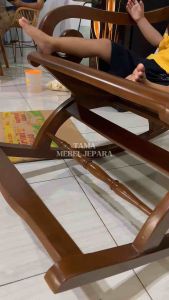 Kursi Goyang Kayu Jati Furniture Jepara Kuat Desain Tradisional