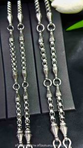 APICHAYA สร้อยคอสร้อยพระสแตนเลสแท้ 100% สร้อยพระลายผ่าหวายแต่งหัวจรวด ห้อยพระได้ 5 องค์ 3.0มิล3.5มิล4.0มิล4.5มิล5.5มิล6.0มิล7.0มิล ความยาว 24-36 นิ้ว