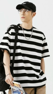 Kaos Salur garis garis Stripe Pria Kaos Baju kaos Distro Baju kaos Terlaris Baju kaos terlaris