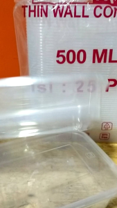 Thinwall Food Container Persegi 500ml isi 25set