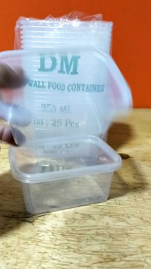 ( 2 PACK ) Thinwall Food Container Persegi 250ml isi 25set PER PACK