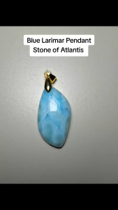 Rare Blue Larimar Pendant | Larimar Pendant with certificate | Tacomi Crystals