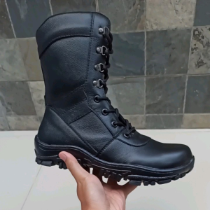 SEPATU PDL KULIT ROVER PRIA SAFETY UJUNG BESI RESLETING ZIPER JATAH TNI POLISI SATPAM