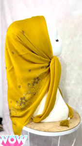 Hijab Segi Empat Payet Tassel Jambul Motif Butik Mewah/Potton Star Payet Jambul/Rubicon Payet