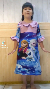 Dress Anak Turun Naik Viral Karakter Frozen & Little Ponny untuk Umur 2-9 Tahun