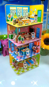 🇲🇾Readystock🇲🇾 Educational 3D Puzzle 3D立体拼图 Childrens Intellectual Strength ParentChild Toys DIY Build Paper Model