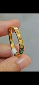 B.bแหวนสแตนเลสทรงกระบอกลายหัวใจ แหวนวงเล็กๆติดมือ