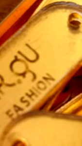 ISI 50 PCS LABEL AKRILIC CUSTOM/LABEL GAMIS UKURAN 3X1CM GOLD