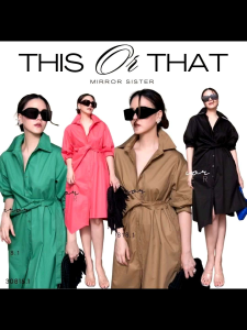 เดรสเชิ้ตทรงเบสิค แต่เก๋ แพทเทรินหลวม ทรงและดีไซน์ถูกใจ..!!! กระดุมหน้าเปิดปิดได้ โดดเด่นที่ช่วงเอวมีสายแต่งdrapนำไปติดกับกระดุมที่เตรียมไว้ให้อีกข้าง ต้องมีชุดเดียวตอบโจทย์ สวยชิคทุกสี!!!! 🌈4สี : กาแฟ ดำ เขียว โอลด์โรส