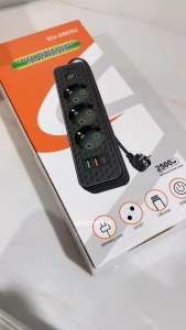 Stop Kontak Colokan Listrik EU-2603U 2meter Stop Kontak 3 Socket 2 USB 1 Type C Terminal Listrik On Off colokan cas