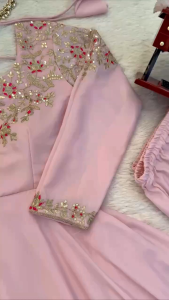 [PRE-ORDER] 2026 FEB RAYA NEW ARRIVAL PASTEL PINK ANARKALI SUIT WITH SHAWL