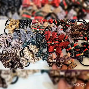 IKAT RAMBUT KOREA IMPORT / IKAT RAMBUT MOTIF BRAND / KUNCIR RAMBUT ELEGANT / KARET RAMBUT SCRUNCHIE PITA / HAIR TIE / SB782530