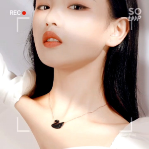 (SET) KALUNG + GELANG MODEL ANGSA MATA HITAM/PUTIH