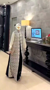 set pashmina Bestseller gamis motif tribal motif cantik edisi adm 23