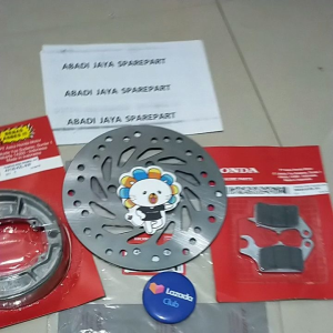 PIRINGAN CAKRAM BEAT + KAMPAS REM DEPAN BELAKANG VARIO 110 125 150 BEAT FI ESP POP STREET SCOOPY FI ESP SPACY FI KARBU