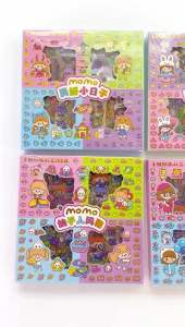 Stiker Momo Mix 4 Warna Isi 100 Pcs | Cute Sticker Diary Scrapbook Lucu Kartun Aesthetic