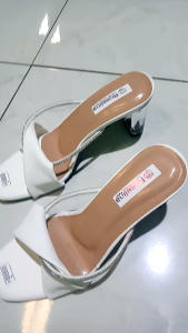 SENDAL WANITA HAK KACA 7 CM MODEL TERBARU REAL FICT