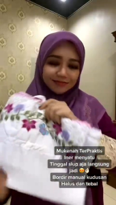 Mukena Terusan Polino Inner Polino Ciput Bordir