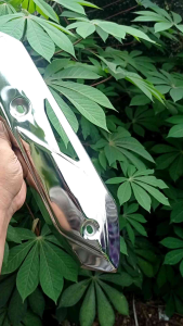 Cover Knalpot Crome Silver Bahan Besi Stanles Beat Vario 110Fi Spacy Scoopy Fi